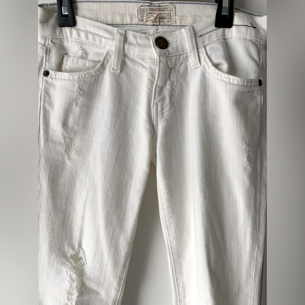 Distressed White Jeans - Picture 2 of 5